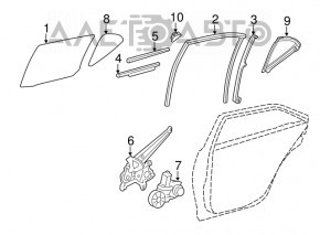 Направляющая стекла двери задней правой Lexus CT200h 11-17