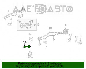 Limitatorul ușii din spate dreapta pentru Lexus CT200h 11-17