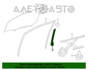 Geam ghidaj ușă față stânga Lexus CT200h 11-17