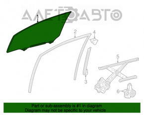 Стекло двери передней правой Lexus CT200h 11-17