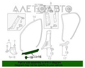 Capacul pragului din față dreapta pentru Lexus CT200h 11-17, negru cromat.