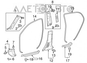 Capacul pragului din față dreapta pentru Lexus CT200h 11-17, negru cromat.