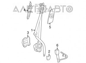 Centura de siguranță pentru pasageri Lexus CT200h 11-17, neagră