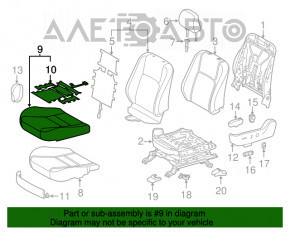 Scaunul șoferului pentru Lexus CT200h 11-17 fără airbag, electric defect, piele neagră, fără suport pentru cap.