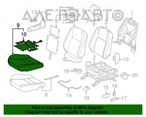 Scaun de pasager pentru Lexus CT200h 11-17 fără airbag, manual, piele neagră, fără suport pentru cap.