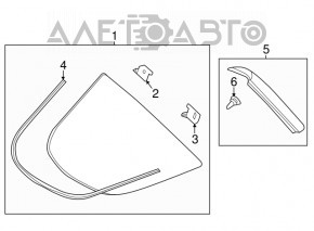 Fereastra din sticla opaca spate stanga pentru Lexus CT200h 11-17