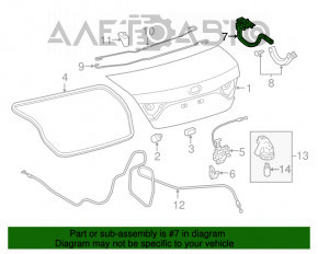 Петля крышки багажника левая Toyota Camry v55 15-17 usa