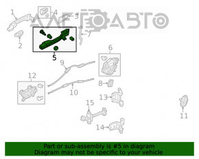 Механизм ручки двери задней левой Honda Civic X FC 16-21 4d с тягой