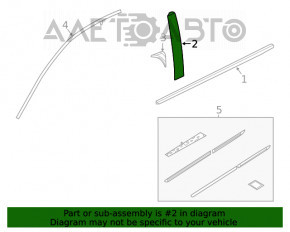 Panoul lateral frontal stânga al ușii Honda Civic X FC 16-21 4d