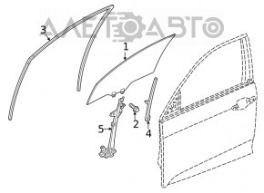 Направляющая стекла двери передней левой Honda Civic X FC 16-21 4d