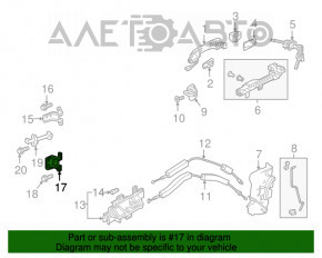 Buclele ușii din față stânga de jos Honda Civic X FC 16-21 4d