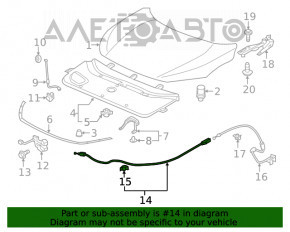 Cablu de deschidere a capotei Honda Civic X FC 16-21