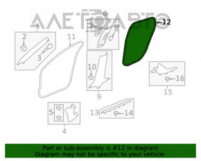 Уплотнитель дверного проема задний правый Honda Civic X FC 16-21 4d черн