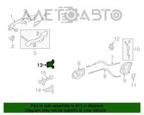 Buclele ușii din spate stânga superioară pentru Honda Accord 13-17.