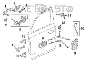 Blocare ușă față dreapta Honda Accord 13-17