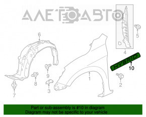 Emblema aripilor hibride dreapta Honda Accord 13-17