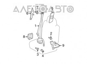 Centura de siguranță pentru șofer Lexus ES350 07-12 gri