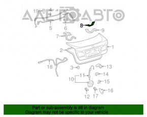 Накладки петли крышки багажника правая Lexus ES350 07-12 царапины