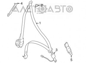 Водительский ремень безопасности Mitsubishi Galant 04-12