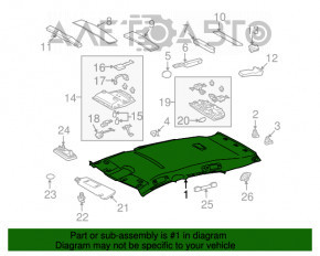 Обшивка потолка Lexus RX350 RX450h 10-15 без люка беж