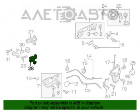 Buclele ușii din față stânga de jos pentru Acura MDX 07-13.