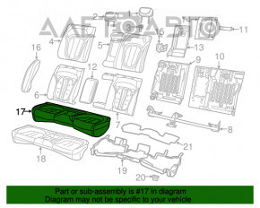 Rândul din spate al scaunelor, al doilea rând Chrysler 200 15-17, material textil negru