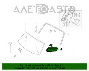 Oglindă interioară pentru Ford Focus mk3 11-18, neagră și goală, a ieșit amalgamul.