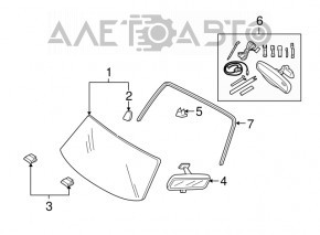 Oglindă interioară pentru Ford C-max MK2 13-18, neagră, goală, a ieșit amalgamul.