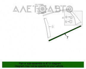 Moldură ușă-sticlă spate centrală dreapta Honda Accord 18-22