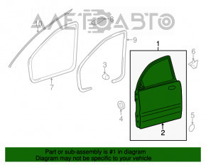 Ansamblu usi fata dreapta Kia Optima 11-15 negru ABP, pokes