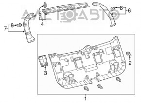 Capacul portbagajului superior al usii Lexus CT200h 11-17 negru.