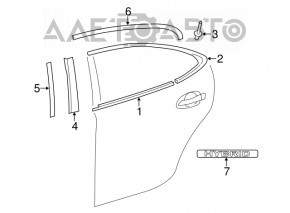 Capac usa spate stanga pentru Lexus ES300h ES350 13-18 cu prinderea rupta.