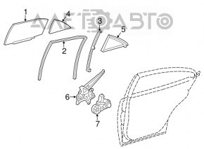 Geam ghidaj ușă spate stânga Lexus ES300h ES350 13-18