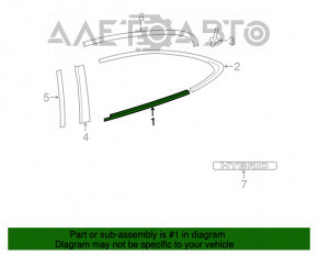 Moldură ușă-sticlă spate centrală dreapta pentru Lexus ES300h ES350 13-18 crom