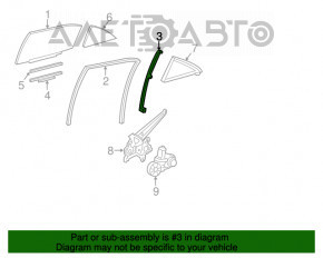 Направляющая стекла двери задней правой Lexus ES300h ES350 13-18
