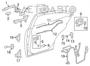 Opritor usa spate dreapta Lexus ES300h ES350 13-18 nou original OEM