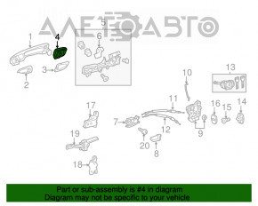 Maner exterior blocat, stânga față, Lexus ES300h ES350 13-18