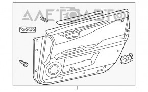 Panoul ușii față stânga pentru Lexus ES300h ES350 13-18, bej cu inserție neagră din piele, cotier din piele, ornamente din lemn