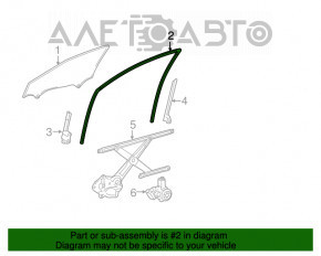 Уплотнитель стекла передний левый Lexus ES300h ES350 13-18