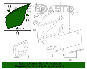 Garnitura ușii din față dreapta pentru Lexus ES300h ES350 13-18