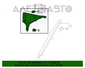 Capac spate stânga superioară Lexus ES300h ES350 13-18 bej pentru curățare chimică, prindere ruptă.