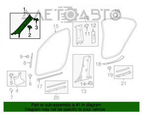 Capacul stâlpului frontal stânga de sus pentru Lexus ES300h ES350 13-18 gri, ușor de curățat, ușor șters.