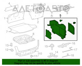 Capacul arcului stâng Toyota Avalon 13-18 3.5 negru.