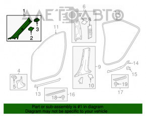 Capacul suportului frontal dreapta superioara Toyota Camry v55 15-17 usa bej