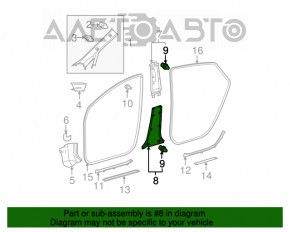 Capacul stâlpului central dreapta jos Toyota Prius 30 10-15 bej