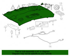 Acoperirea plafonului pentru Toyota Avalon 13-18, bej, sub trapă