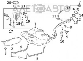 Rezervorul de combustibil al Toyota Camry v70 18-