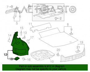 Capotă arc stânga Toyota Camry v70 18- negru, pliuri