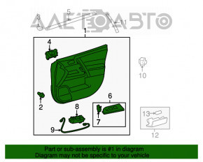 Capacul ușii, cartela frontală stânga Toyota Highlander 08-13 bej