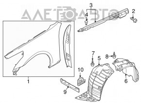 Подкрылок передний правый Infiniti G25 G35 G37 4d 06-14 задняя часть